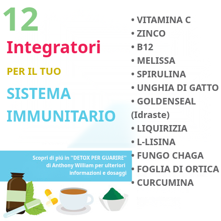 Integratori per il supporto immunitario: zinco, vitamina C, vitamina D3, sambuco e vitamina B12
