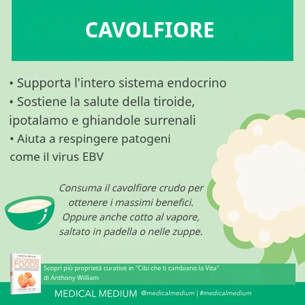 Cavolfiore crudo grattugiato con alghe: supporto per tiroide e sistema endocrino