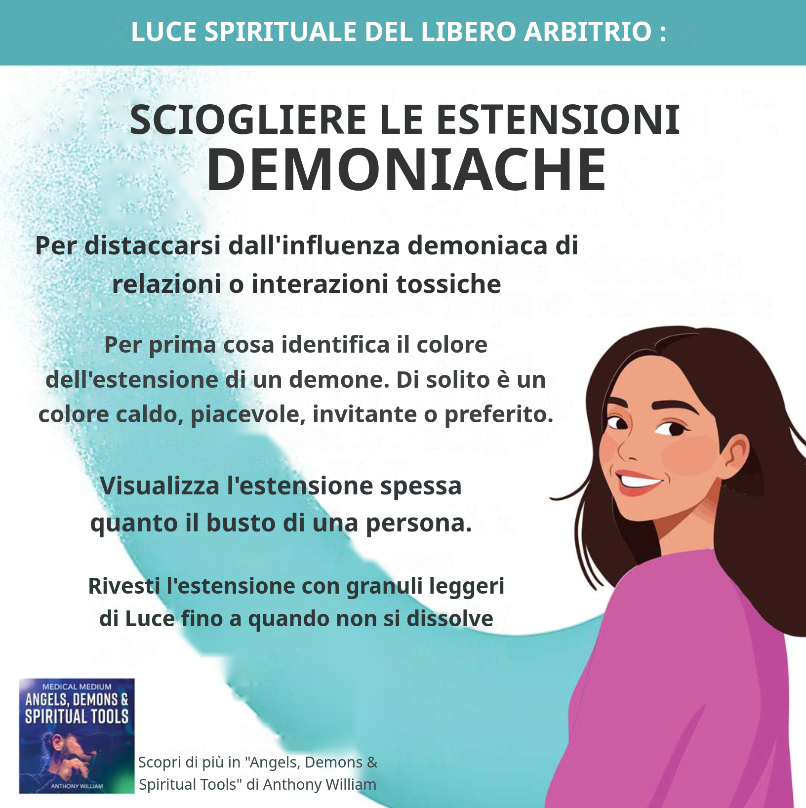 Luce spirituale che dissolve un'estensione demoniaca nelle relazioni del presente