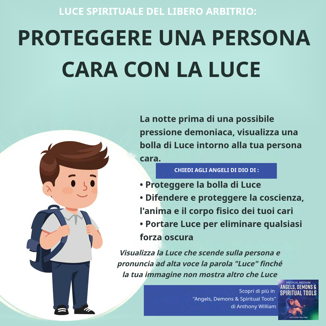 Persona avvolta in una bolla di Luce durante la visualizzazione serale