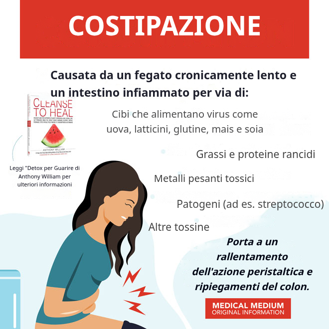 Stitichezza: fegato pigro e intestino infiammato, con gli alimenti da evitare come latte e glutine