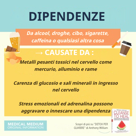 Cause fisiche della dipendenza: cervello, glucosio, sali minerali e adrenalina